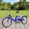24 Inch Adult Trike Tricycle Bike 7-Speed 3 Wheels Cruiser Bicycle with Basket
