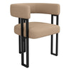 Ergonomic Dining Chairs Set of 2/4/6 with Curved Backrest, Lamb Fleece Fabric