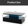 LED Coffee Table Modern 2-tier High Glossy Black Coffee Table