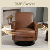 Upholstered PU Leather Armchair for Living Room, Brown