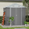 6ft x 4ft Garden Storage Shed Galvanised Metal Steel Sheds w/ 2 Door Ventilation