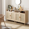 2Pcs Rattan Storage Cabinet Accent Kitchen Sideboard Buffet Cabinet with Doors