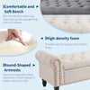 51" Upholstered Ottoman Bench – Storage Bench for Bedroom End of Bed Grey Fabric