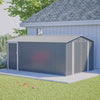 10x14FT Galvanized Metal Garden Shed Lockable Door Tool Storage shed, Grey