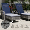 Rattan Sun Lounger Set Wicker Recliner Bed Side Table Garden Furniture Cushion