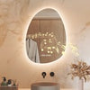 Bathroom Mirror with LED Lights Touch Dimmable Demister Irregular Wall Mounted