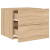 Wall-mounted Bedside Cabinet with LED Lights Sonoma Oak