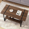 40''Coffee Table with Storage Shelf,Rustic Farmhouse Sofa Table for Small Spaces