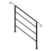 Heavy Duty Outdoor Handrail Black Wrought Iron 1-4 Steps Kit