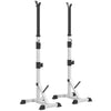 Adjust Pair of Barbell Squat Racks Stand Weight Lifting Bench Press Gym