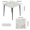 Rectangular Marble Dining Table 4-6 Seaters Black Metal Legs Kitchen Furniture