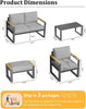 2Pcs Aluminum Patio Armchairs Set Thick Cushion Outdoor Garden Sofa Chairs