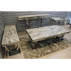 Living Room Furniture TV Stand Unit Display Entertainment Table Grey Marble Top