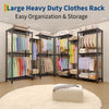5-Tier Heavy Duty Clothes Rack,1870 lbs,With 8 Adjustable Shelves,5 Hanging Rods