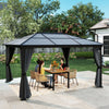 3.6 x 4m Aluminium Hardtop Gazebo Canopy w/ Polycarbonate Top