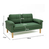 2-Seater Sofa Small Fabric Couch Armrest Side Pocket Modern Living Room