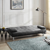 3 Seater Sofa Bed Faux Leather Or Fabric Chrome Metal Legs Sofabed Clic Clac