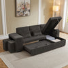 L-Shaped Convertible Sofa Bed Corduroy 3-in-1 Sleeper Sofa with Storage Chaise