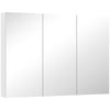 Wall Mounted Bathroom Mirror Cabinet with 4 Adjustable Shelves, White