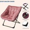 Folding Saucer Foldable Moon Chair Camping Outdoor Soft Padded Seat No Assembly