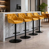 Set of 2/4 Bar Stools Velvet w/Armrest 8cm Thick Seat Swivel Bar Chair Breakfast
