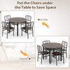 Industrial Space-saving Dinette Furniture 5 Piece Dining Table Set-Coffee