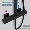 Bathroom Thermostatic Shower Mixer Set 12" Shower Head Matte Black Exposed Valve