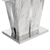 Memphis Small Dining Table In Filo Marble Effect With Glass Top