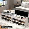 Shoe Bench Shoe Storage Rack Cabinet Organiser with Cushion Padded Seat Gckeysor