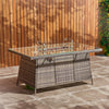 Rattan Garden Furniture With Fire Pit Table 8 Seater Outdoor Furniture Set