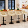 Set of 2/4 Bar Stools Velvet w/Armrest 8cm Thick Seat Swivel Bar Chair Breakfast