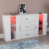 LED Sideboard 2 Door 3 Drawer Buffet Storage Cabinet Cupboard TV Unit High Gloss