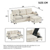 Sofa Bed Pull Out Sectional Couch Bed Convertible Settee with Storage, Beige
