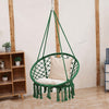 Boho Hanging Hammock Swing Chair Cotton Rope Swing for Indoor Outdoor Patio
