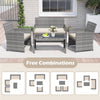 Outdoor Wicker Furniture with Loveseat & Table