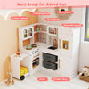 Corner Kitchen Playset Kids Pretend Play Kitchen-White