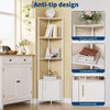 5-Tier Corner Shelf Stand,55"Tall Narrow Bookshelf with Storage Rack,for Bedroom
