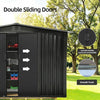 8 x 6ft Garden Storage Shed Outdoor Metal Garden Sheds with Sliding Door GREY