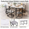 DINING TABLE AND CHAIRS SET MARBLE EFFECT DINING TABLE COMBINATION SPACE-SAVING