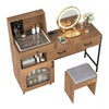 COSTWAY Makeup Vanity Table Vanity Desk with Mirror and Lights