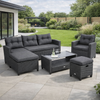 Garden Furniture Set Cambridge Rattan Corner Sofa Table Cushions Grey UK Stock