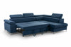 Corner Sofa Bed Storage Sleep Function Velvet Easy Clean Fabric New MADRYT