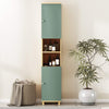 Bathroom Cabinet with Adjustable Shelves and Open Shelves - Green