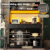 LED Kitchen Storage Cabinet 120x40x180cm with App Sync Lighting & 2 Drawers