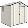 8 x 6ft Garden Shed Storage w/ Foundation Kit, Vents, Cream White