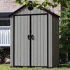 6×4FT Plastic Garden Shed Lockable Outdoor Storage Shed Bike Tool House W/ Floor