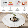 Round Coffee Table with Sintered Stone Top, 31.5-Inch White Circle Center Table