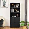 Wooden Tall Bookcase 3-Tier Shelving Storage Cabinet