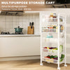 5 Tier Metal Kitchen Trolley - 4×360° Casters Rolling Storage Cart for Laundry