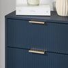 OHS Ribbed Bedside Table Cabinet 3/4/5/6 Draw Nightstand Side Board